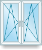 Двустворчатое окно две створки поворотно-откидные